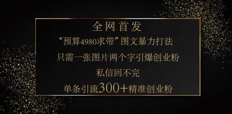 小红书神奇图片引流法，只需一张图，就能单条笔记凭借此方法，轻松引流 300 + 精准创业粉